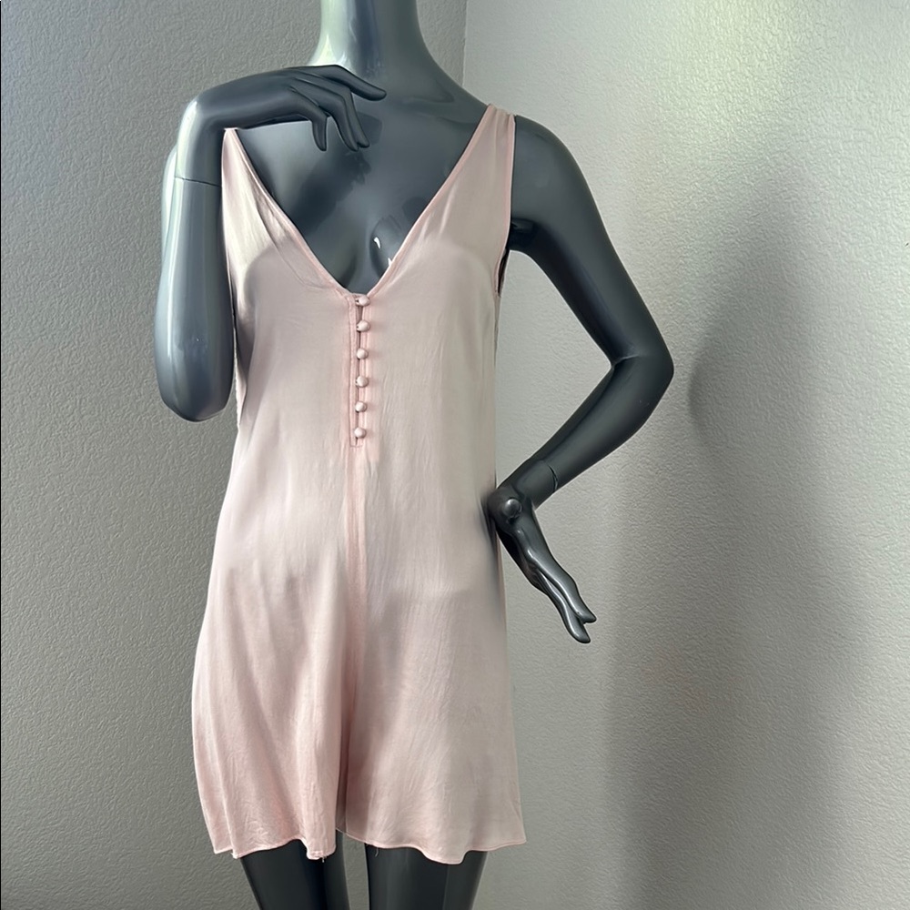 Blush pink silky pj romper